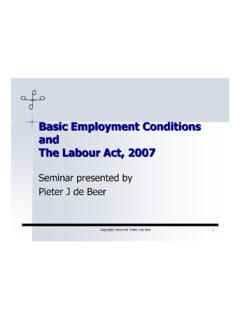 Basic Employment Conditions and The Labour Act, …