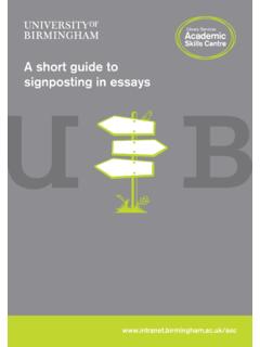 A short guide to signposting in essays - Intranet home