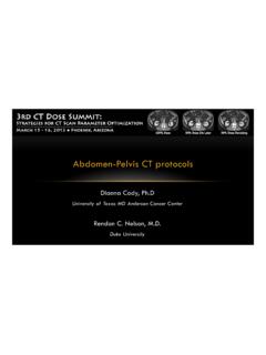Abdomen-Pelvis CT protocols - AAPM