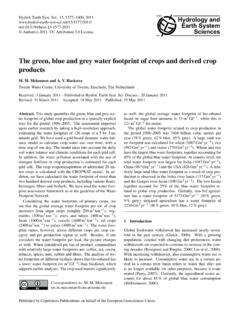 The green, blue and grey water footprint of crops and ...