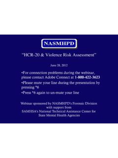 HCR-20 &amp; Violence Risk Assessment”