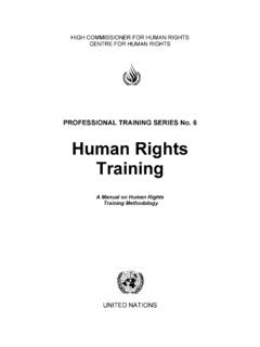 A MANUAL ON HUMAN RIGHTS TRAINING METHODOLOGY