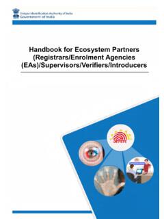 Handbook for Ecosystem Partners (Registrars/Enrolment ...