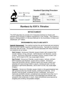 Hardness by EDTA Titration