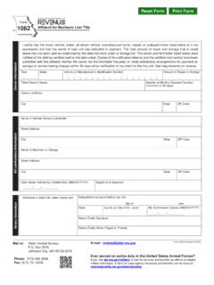 Form 1062 - Affidavit for Mechanic Lien Title