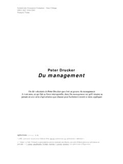 Peter Drucker Du management - …
