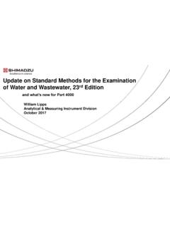 Update on Standard Methods for the Examination of Water ...