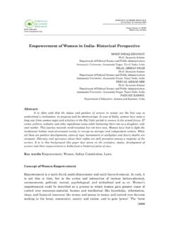 Empowerment of Women in India- Historical Perspective