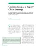 Crossdocking as a Supply Chain Strategy
