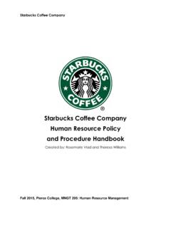 Starbucks Coffee Company Human Resource Policy and ...