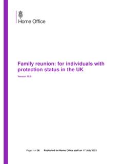 Family reunion: for refugees and those with humanitarian ...