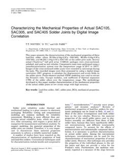Characterizing the Mechanical Properties of Actual SAC105 ...