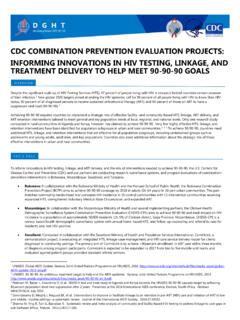 CDC COMBINATION PREVENTION EVALUATION PROJECTS: …