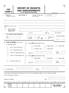 FEC Form 3 (Authorized Committees)