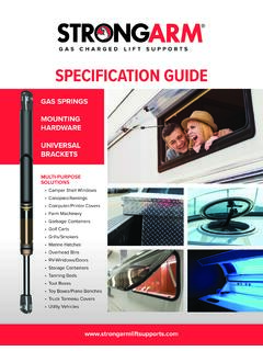 SPECIFICATION GUIDE - StrongArm Gas Charged LIft …