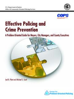 Effective Policing and Crime Prevention