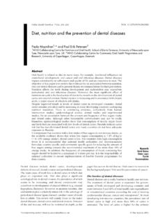 Diet, nutrition and the prevention of dental diseases