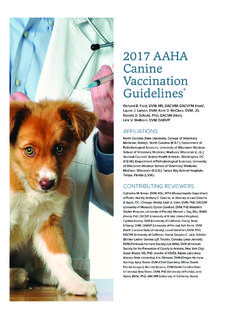 2017 AAHA Canine Vaccination Guidelines