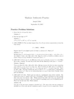 Modular Arithmetic Practice - CMU
