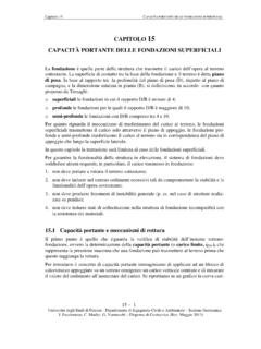 CAPITOLO 15 CAPACIT&#192; PORTANTE DELLE FONDAZIONI …