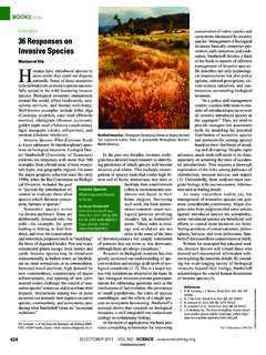 BOOKS ET AL. ECOLOGY 36 Responses on Invasive Species