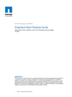 NETAPP TECHNICAL REPORT SnapVault Best Practices Guide