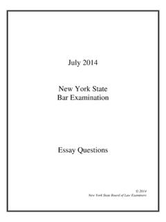 July 2014 New York State Bar Examination - Bole