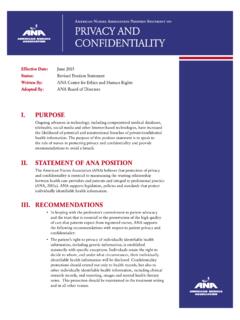 Position Statement Privacy and Confidentiality