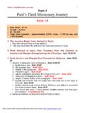 8 - Paul's Third Missionary Journey - Bible Charts