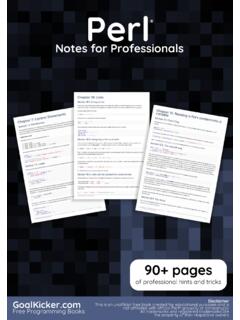 Perl Notes for Professionals - goalkicker.com