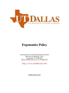 Ergonomics Policy - The University of Texas at Dallas