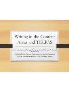 Writing in the Content Areas and TELPAS