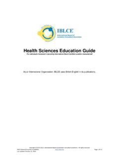 Health Sciences Education Guide - IBLCE