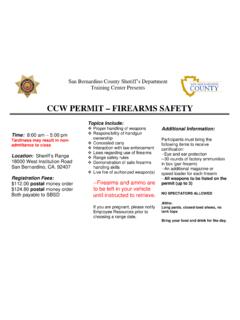 CCW PERMIT – FIREARMS SAFETY - San Bernardino County