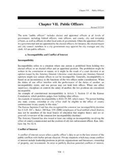 Chapter VII. Public Officers - Kansas