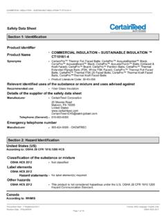Safety Data Sheet Section 1: Identification - CertainTeed