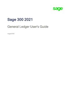 Sage 300 2021 General Ledger User's Guide