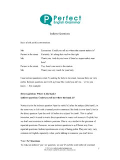 Indirect Questions - Perfect English Grammar