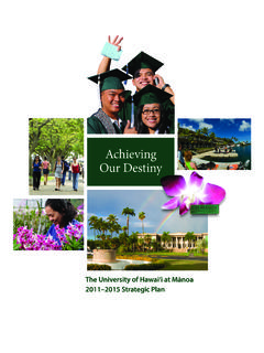 Achieving Our Destiny - University of Hawaii at Manoa