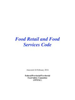 Food Retail and Food Services Code - Yukon