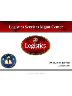 Logistics Services Mgmt Center - Marine Corps Logistics ...