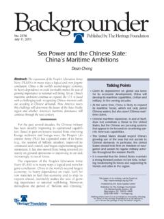 Sea Power and the Chinese State: China’s Maritime …