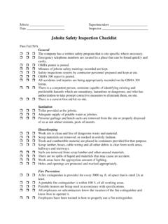 Jobsite Safety Inspection Checklist