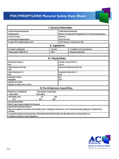 POLYPROPYLENE Material Safety Data Sheet - A&amp;C Plas