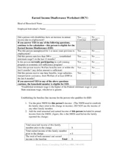 Earned Income Disallowance Worksheet (HCV)