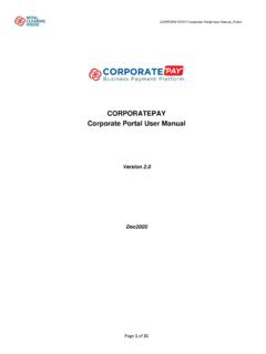CORPORATEPAY Corporate Portal User Manual