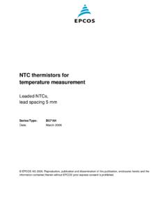 NTC thermistors for temperature measurement