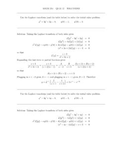 MATH 214 { QUIZ 12 { SOLUTIONS (0) = 1; y (0) = 0