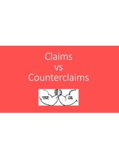 Claims vs. Counterclaims Activity