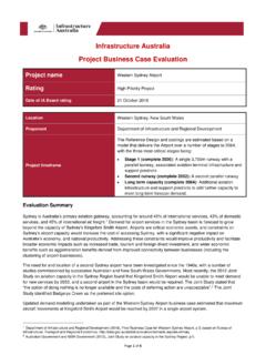Infrastructure Australia Project Business Case Evaluation